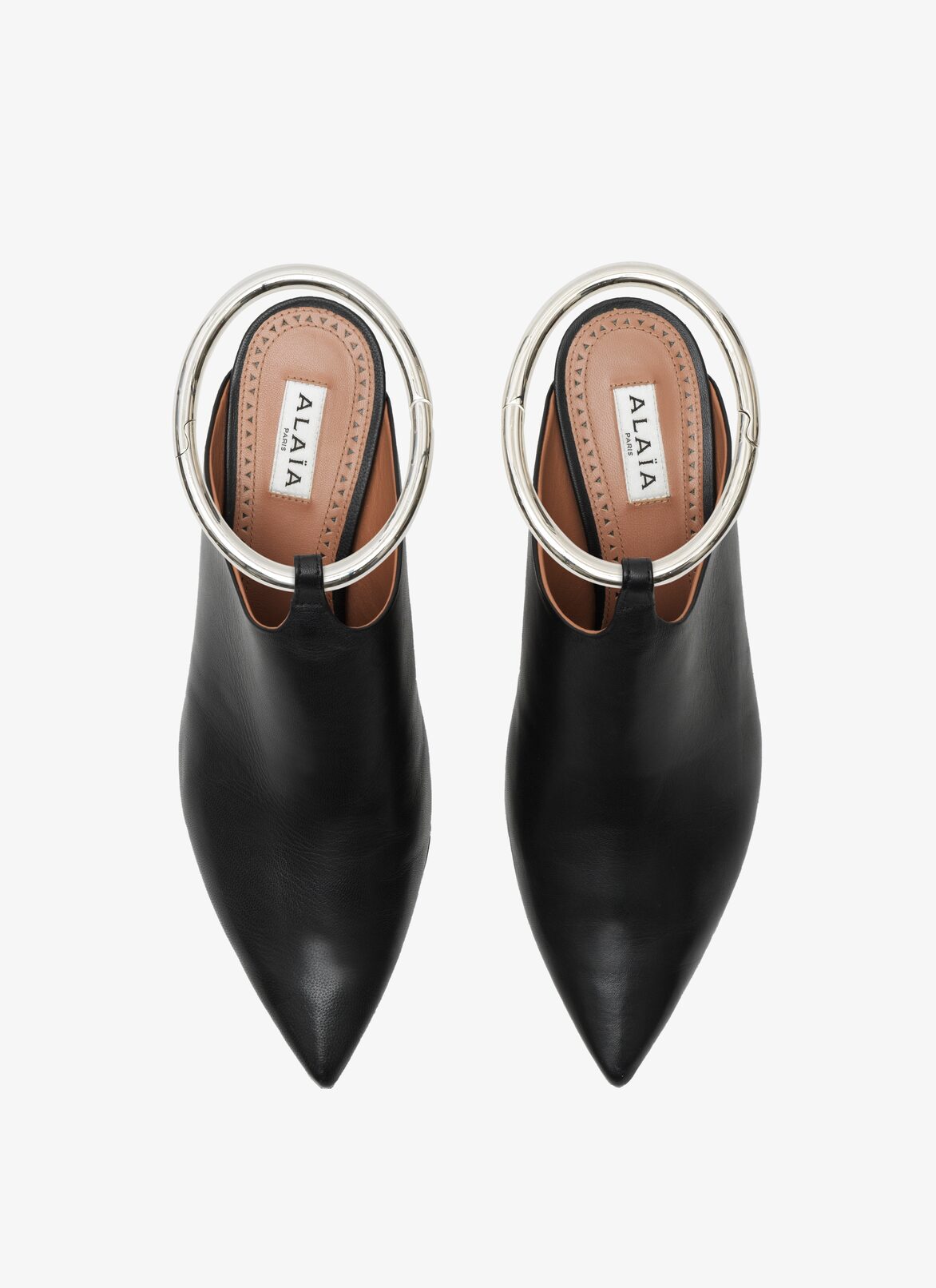 LEATHER BABOUCHES ALAÏA BLACK LEATHER BABOUCHES